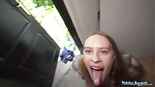 Public Agent Nikki Conundrum taken to a overused shed coupled with has her wet pussy pounded wits a huge bushwa